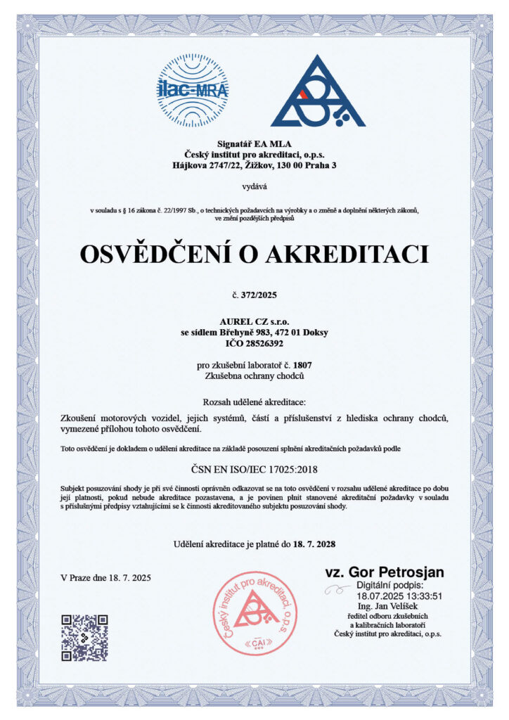 Osvědčení o akreditaci